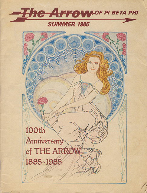 Cover of the 100 year anniversary of The Arrow with a goddess on the front