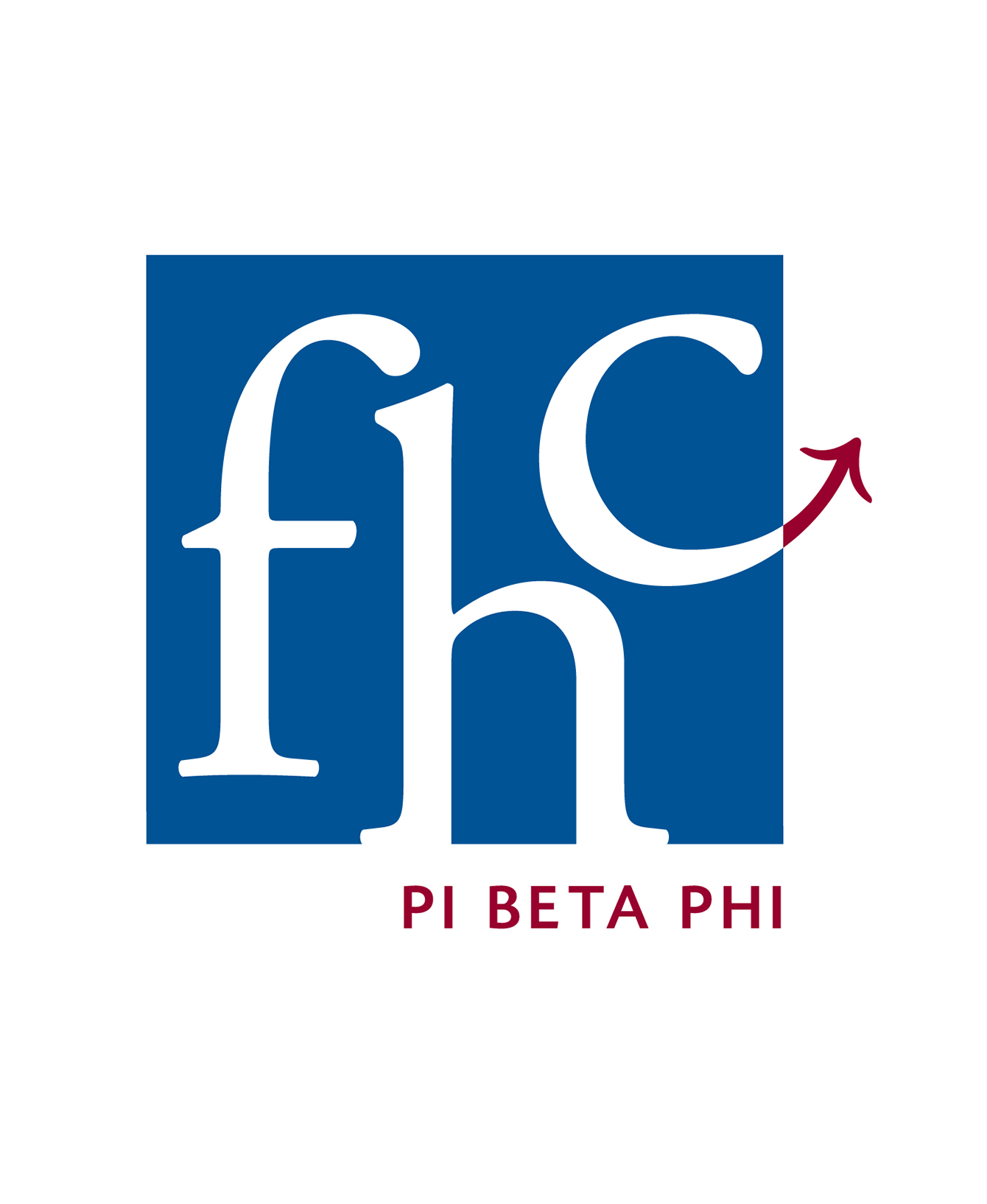 Blue square with FHC written in white and Pi Beta Phi below in wine